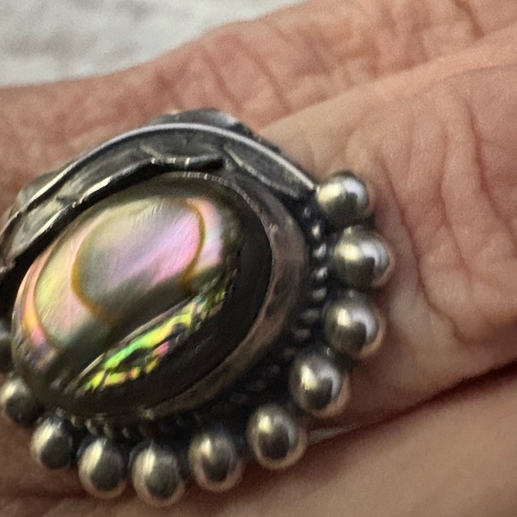 Navajo Handmade Ring
925 Silver Natural abalone shell Native American Sz 7 - Picture 4 of 11
